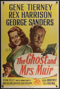 4b0942 GHOST & MRS. MUIR 1sh 1947 Gene Tierney, Rex Harrison, George Sanders