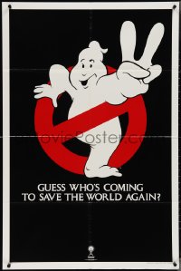 4b0944 GHOSTBUSTERS 2 teaser 1sh 1989 Ivan Reitman, best huge image of ghost logo, undated design!