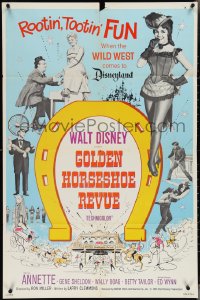 4b0950 GOLDEN HORSESHOE REVUE 1sh 1964 great images of dancing Annette Funicello, Disney, rare!