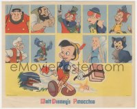 4b1268 PINOCCHIO herald 1940 Disney classic cartoon, different image with character portraits, rare!