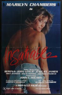 4b0982 INSATIABLE 24x37 1sh 1980 super sexy topless Marilyn Chambers wearing only jean shorts!