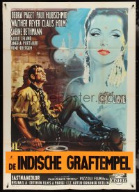 4b0285 INDIAN TOMB Italian 1p R1961 Fritz Lang, art of sexy Debra Paget by Luigi Martinati!