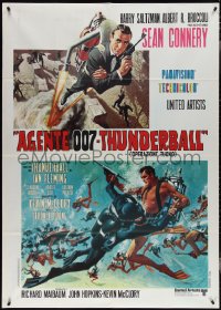 4b0286 THUNDERBALL Italian 1p R1970s two art images of Sean Connery as secret agent James Bond 007!