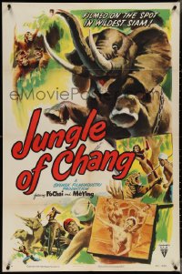 4b0995 JUNGLE OF CHANG 1sh 1951 Man och Kvinna, filmed on the spot in wildest Siam!