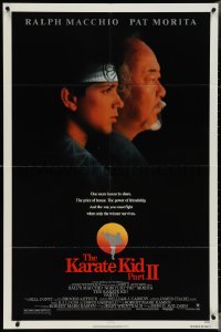 4b0996 KARATE KID PART II 1sh 1986 great profile of Pat Morita as Mr. Miyagi, Ralph Macchio!