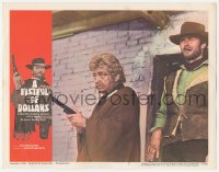 4b0550 FISTFUL OF DOLLARS LC #5 1967 close up of Jose Calvo & Clint Eastwood smoking cigar!