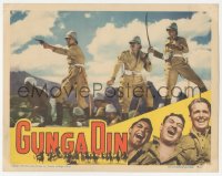 4b0565 GUNGA DIN LC R1942 Cary Grant, Douglas Fairbanks Jr. & Victor McLaglen in battle, ultra rare!