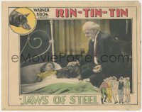 4b0581 JAWS OF STEEL LC 1927 great image of Rin Tin Tin sadly laying with young girl in bed!