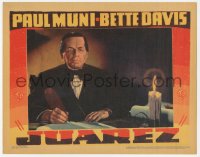 4b0583 JUAREZ LC 1939 great close up of Paul Muni in the title role writing by candlelight, rare!