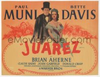 4b0460 JUAREZ TC 1939 great image of Bette Davis & Paul Muni, William Dieterle, ultra rare!