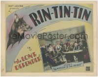 4b0590 LONE DEFENDER chapter 1 LC 1930 canine star Rin-Tin-Tin standing on man's desk, serial, rare!