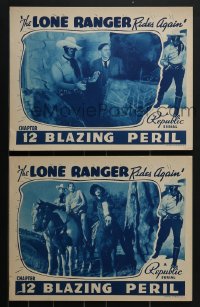 4b0785 LONE RANGER RIDES AGAIN 2 chapter 12 LCs 1939 masked Robert Livingston, Blazing Peril!