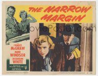 4b0614 NARROW MARGIN LC #1 1953 Richard Fleischer, Charles McGraw behind Jacqueline White, rare!