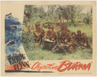 4b0616 OBJECTIVE BURMA LC 1945 Errol Flynn & soldiers consult their maps in World War II Asia!