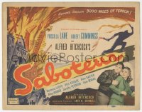 4b0473 SABOTEUR TC R1948 Prscilla Lane, Robert Cummings, Alfred Hitchcock, Realart, rare!