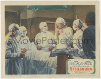 4b0655 SPELLBOUND LC 1945 Hitchcock, Gregory Peck, Ingrid Bergman & Leo Carrol in operating room!