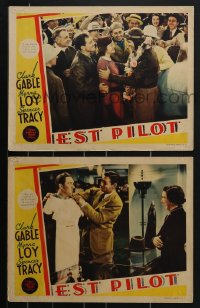 4b0802 TEST PILOT 2 LCs 1938 great images of Clark Gable, sexy Myrna Loy, Spencer Tracy!