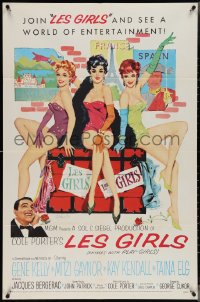 4b1006 LES GIRLS 1sh 1957 Fernie art of Gene Kelly + sexy Mitzi Gaynor, Kay Kendall & Taina Elg!