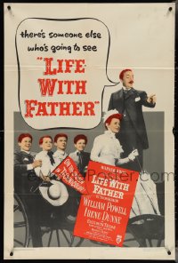 4b1010 LIFE WITH FATHER Des 1 1sh 1947 Michael Curtiz, cool art of William Powell & Irene Dunne!