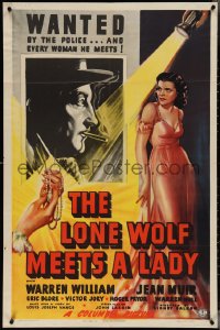 4b1014 LONE WOLF MEETS A LADY 1sh 1940 when Muir needs alibi for murder, Warren William's her man!