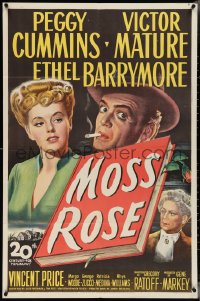 4b1041 MOSS ROSE 1sh 1947 art of Peggy Cummins, Victor Mature, Ethel Barrymore!