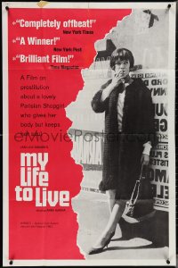 4b1051 MY LIFE TO LIVE 1sh 1963 Jean-Luc Godard's Vivre sa Vie, sexy Anna Karina, ultra rare!