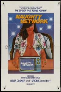 4b1059 NAUGHTY NETWORK 1sh 1981 the station that turns YOU on, sexy artwork!