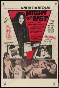 4b1069 NIGHT OF LUST 1sh 1965 Le concerto de la peur, images of sexy topless women!