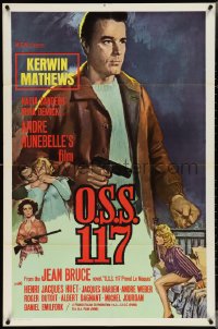 4b1074 OSS 117 1sh 1963 great art of Kerwin Mathews, Nadia Sanders, Irina Demick!