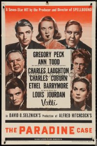 4b1079 PARADINE CASE 1sh 1948 Alfred Hitchcock, Gregory Peck, Todd, Laughton & top cast!