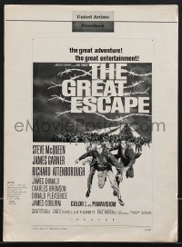 4b0149 GREAT ESCAPE pressbook 1963 Steve McQueen, Charles Bronson, John Sturges classic prison break