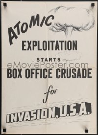 4b0217 INVASION U.S.A. pressbook supplement 1952 atomic exploitation starts box office crusade!