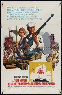 4b1114 SAND PEBBLES 1sh 1967 art of Navy sailor McQueen & Candice Bergen by Howard Terpning!