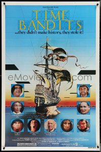 4b1196 TIME BANDITS 1sh 1981 John Cleese, Sean Connery, art by director Terry Gilliam!