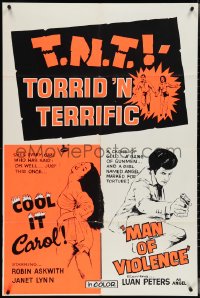 4b1175 T.N.T. TORRID 'N TERRIFIC Canadian 1sh 1972 Cool It Carol & Man Of Violence, double-bill!