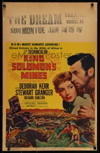 4b0092 KING SOLOMON'S MINES WC 1950 Deborah Kerr, Granger & stampeding African animals, very rare!