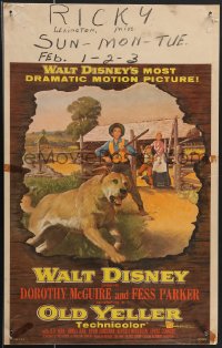 4b0104 OLD YELLER WC 1957 Dorothy McGuire, Fess Parker, art of Walt Disney's most classic canine!