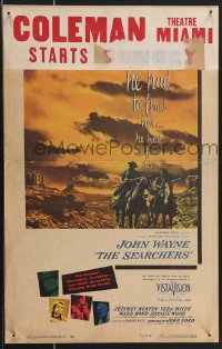 4b0118 SEARCHERS WC 1956 classic art of John Wayne & Jeff Hunter in Monument Valley, John Ford