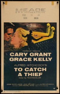 4b0131 TO CATCH A THIEF WC 1955 romantic close up art of Grace Kelly & Cary Grant, Alfred Hitchcock