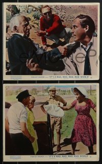 4b1284 IT'S A MAD, MAD, MAD, MAD WORLD 8 color English FOH LCs 1964 Spencer Tracy, top cast!