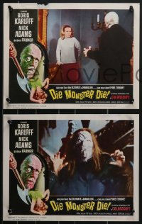 4b0764 DIE, MONSTER, DIE 3 LCs 1965 AIP, Boris Karloff pictured in one, the ultimate in diabolism!