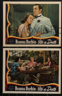 4b0769 IT'S A DATE 3 LCs 1945 pretty Deanna Durbin, Walter Pidgeon, Kay Francis!