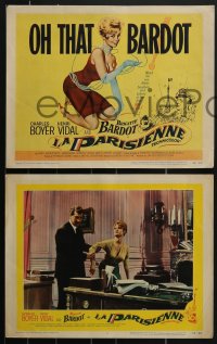 4b0717 LA PARISIENNE 8 LCs 1958 cool images of sexy Brigitte Bardot, Charles Boyer, Henri Vidal!