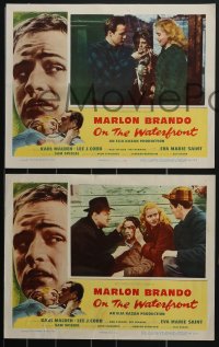 4b0738 ON THE WATERFRONT 7 LCs 1954 images of Marlon Brando, sexy Eva Marie Saint, Cobb, Malden!