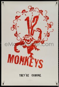 4c0754 12 MONKEYS teaser 1sh 1995 Bruce Willis, Brad Pitt, Stowe, Terry Gilliam directed sci-fi!