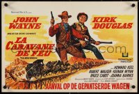 4c0253 WAR WAGON Belgian 1968 great completely different art of cowboys John Wayne & Kirk Douglas!