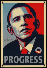 4c0161 BARACK OBAMA 13x19 commercial poster 2000s iconic Shepard Fairey art, 'Progress'!