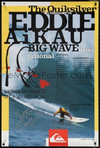 4c0422 EDDIE AIKAU BIG WAVE INVITATIONAL signed 24x36 special poster 2002 by surfer Clyde Aikau!