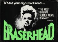 4c0464 ERASERHEAD 27x38 English commercial poster 1980s David Lynch, Nance, surreal fantasy horror!