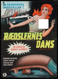 4c0510 CARNIVAL OF SOULS Danish 1963 wild horror art of nearly topless Candice Hilligoss!